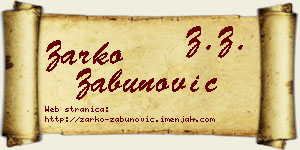 Žarko Zabunović vizit kartica